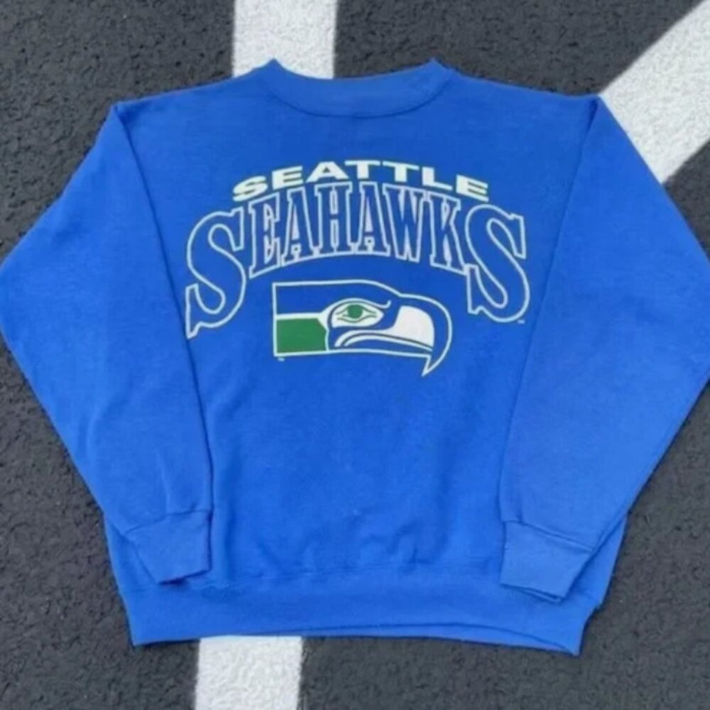 Vintage 90s Seattle Seahawks Football Crewneck Sweatshirt Seahawks NFL Shirt tee